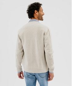 gilet zippe a col montant homme beige giletsJ065201_3