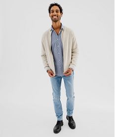 gilet zippe a col montant homme beige giletsJ065201_4