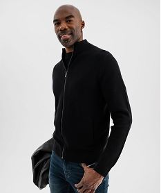 gilet zippe a col montant homme noir standard giletsJ065401_2