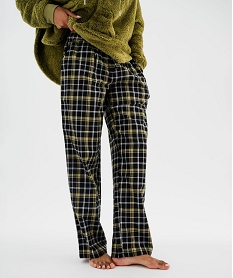 GEMO Bas de pyjama à carreaux femme noir standard