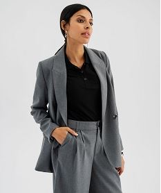 GEMO Veste de blazer coupe droite fermeture croisée femme gris standard