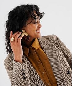 veste blazer a motif pied-de-poule femme - lulucastagnette brun vestesJ067401_2