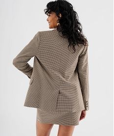 veste blazer a motif pied-de-poule femme - lulucastagnette brun vestesJ067401_3