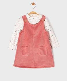 GEMO Ensemble 2 pièces robe + tee-shirt manches longues bébé fille rose standard