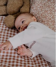GEMO Pyjama dors-bien à ouverture devant avec moufles intégrées bébé Beige