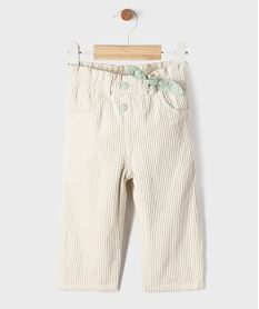GEMO Pantalon en velours côtelé taille ajustable bébé fille Beige