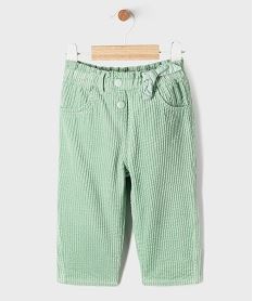 GEMO Pantalon en velours côtelé taille ajustable bébé fille vert standard