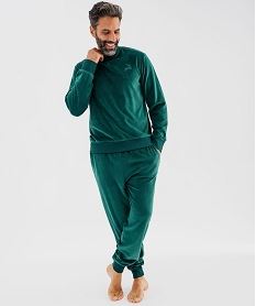 GEMO Pyjama en velours 2 pièces homme vert standard