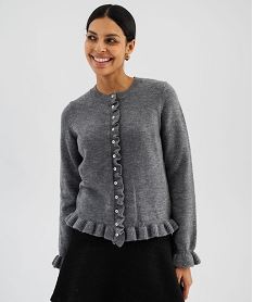 GEMO Gilet avec finitions froncées femme Gris