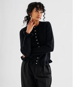 GEMO Gilet avec finitions froncées femme noir standard