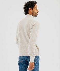 pull en coton a col camionneur homme beige pullsJ082001_3