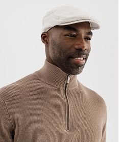 pull en coton a col camionneur homme brun pullsJ082201_3