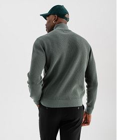 pull en coton a col camionneur homme vert standard pullsJ082401_3