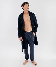 robe de chambre en maille douillette homme bleu standardJ083001_4