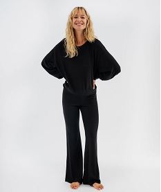 GEMO Pyjama en maille extensible femme noir standard