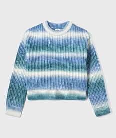 pull en grosse maille effet tie and dye fille bleu standard pullsJ090601_4
