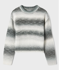 GEMO Pull en grosse maille effet tie and dye fille Gris