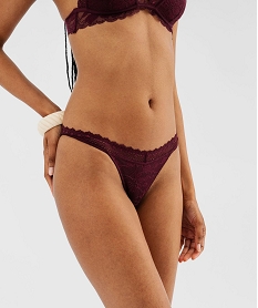 GEMO Culotte en dentelle échancrée femme violet vif