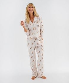 GEMO Pyjama à motifs oursons femme - LuluCastagnette beige standard