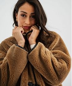 blouson en fourrure imitation femme brun vestesJ098201_2