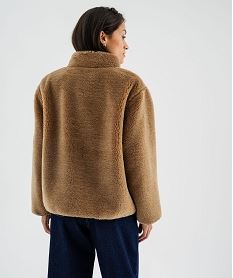 blouson en fourrure imitation femme brun vestesJ098201_3