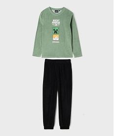 GEMO Pyjama en velours bicolore garçon - Minecraft vert standard
