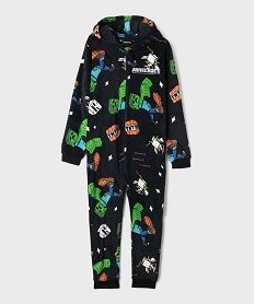 GEMO Combinaison pyjama en velours imprimé garçon - Minecraft Multicolore