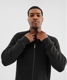 GEMO Gilet zippé avec col montant homme Gris