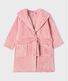 GEMO Robe de chambre à capuche en maille douillette fille rose standard