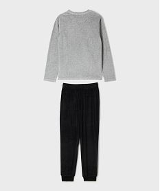 pyjama en velours bicolore avec inscription garcon gris standardJ106301_4