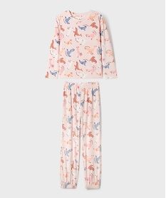 GEMO Pyjama en velours duveteux imprimé fille Rose