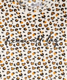pyjama en velours duveteux imprime leopard fille beigeJ107301_2