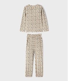 pyjama en velours duveteux imprime leopard fille beigeJ107301_3