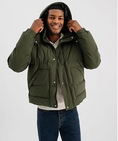 GEMO Doudoune à col montant et capuche amovible homme kaki standard