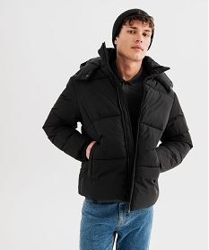 GEMO Doudoune à capuche et col montant homme noir standard
