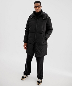 GEMO Doudoune longue à col montant et capuche homme noir standard