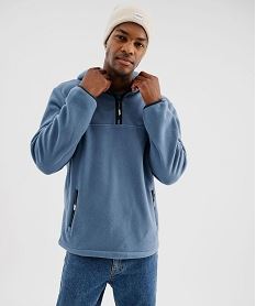 GEMO Sweat à capuche en maille polaire homme - Roadsign Bleu