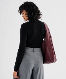 pull a col montant en maille cotelee femme noir pullsJ113701_3
