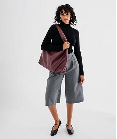 pull a col montant en maille cotelee femme noir pullsJ113701_4