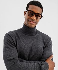 pull col roule en maille fine homme gris pullsJ116701_3