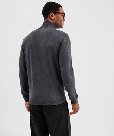 pull col roule en maille fine homme gris pullsJ116701_4