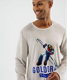 pyjama en velours doux a grand motif homme - goldorak grisJ117101_2