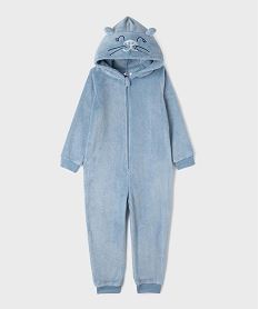 GEMO Combinaison pyjama en fourrure imitation pailletée fille bleu standard