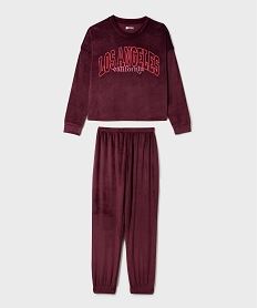 GEMO Pyjama en velours imprimé fille Violet