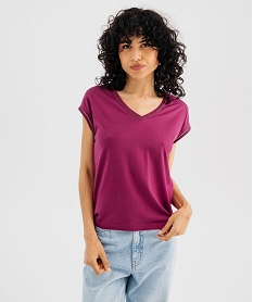 GEMO Tee-shirt à manches courtes avec finitions scintillantes femme Rose