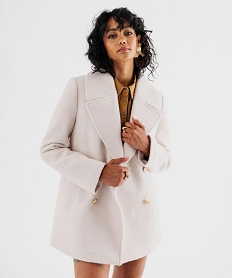 GEMO Manteau chic en maille bouclette femme - LuluCastagnette Beige