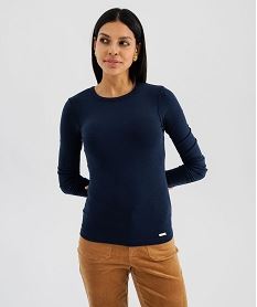 GEMO Tee-shirt manches longues et col rond femme - LuluCastagnette Bleu