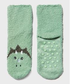GEMO Chaussettes antidérapantes avec motif dinosaure garçon vert standard