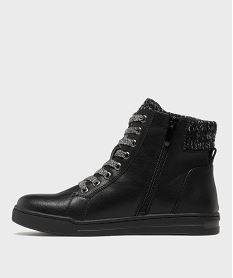 baskets montantes avec col en lainage femme - valentina baldano noir standardJ134601_3