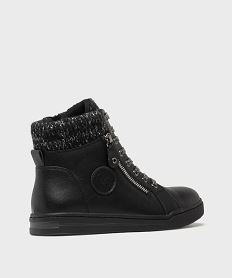 baskets montantes avec col en lainage femme - valentina baldano noir standardJ134601_4